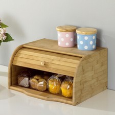 Wooden Bread Bin Double Layer