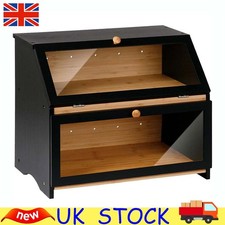 Bamboo Bread Bin Double Layer