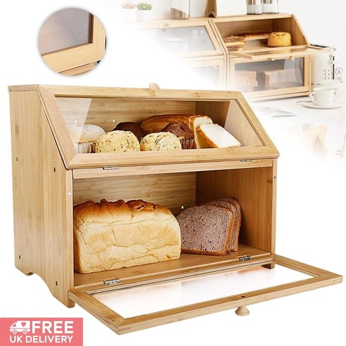 Tier bamboo bread bin - 2, double