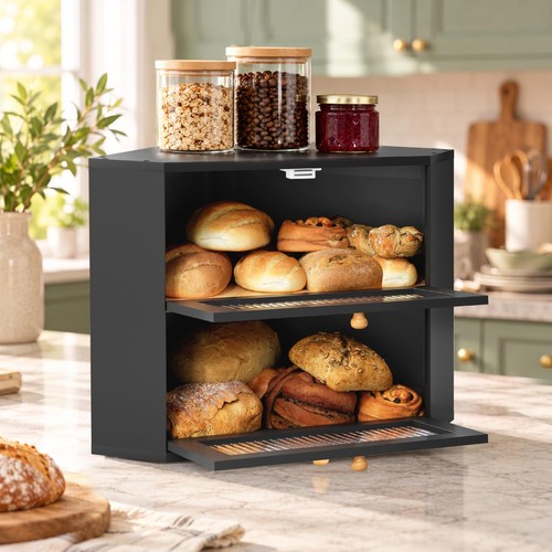 Bamboo corner bread bin - bamboo, 2