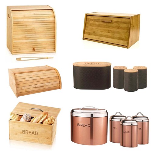 Bamboo wooden bread bin lift - wooden,