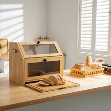 Large Bread Bin Bamboo Layer