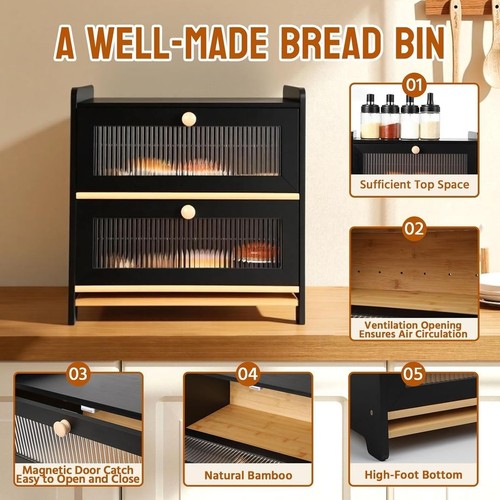 Bamboo bread bin tier large - bread, 2