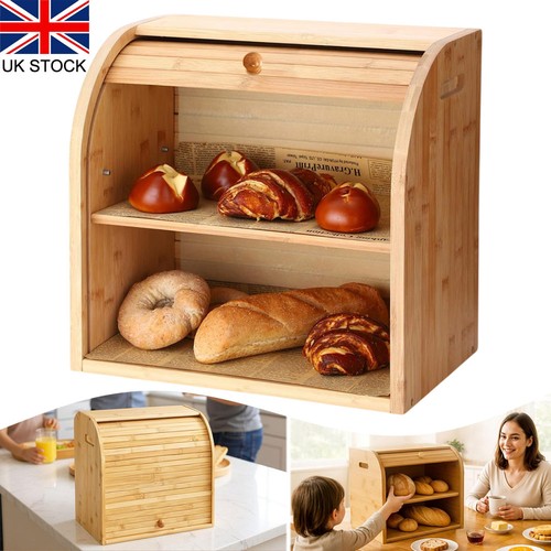 Bamboo tier bread bin - tier, double