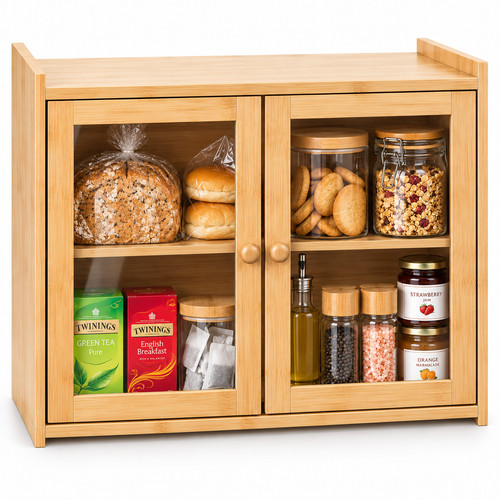 Bamboo bread bin box - bamboo,