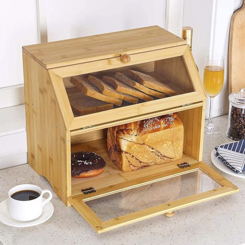 Tier bamboo bread box - 2-tier,