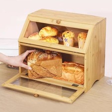 2-Tier Bamboo Bread Bin Loaf