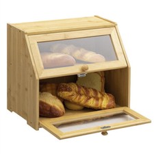 Bamboo Double-Layer Bread Bin