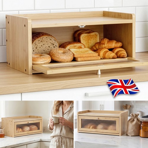Wooden bread bin large - bin,