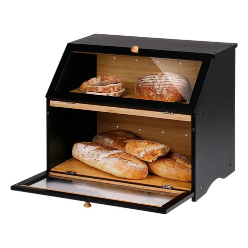Large bamboo bread bin tier - bamboo, 2-tier
