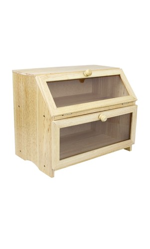 Double decker wooden - bread, bin