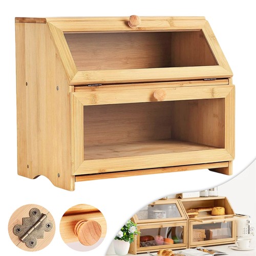 Tier bamboo bread bin double - bin,