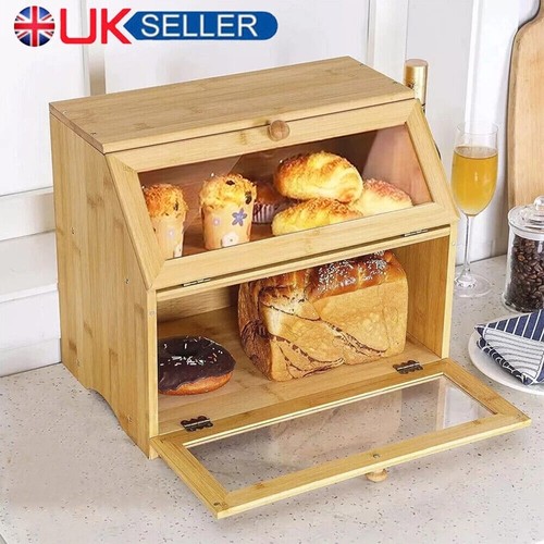 Tier bamboo bread bin double - bread,
