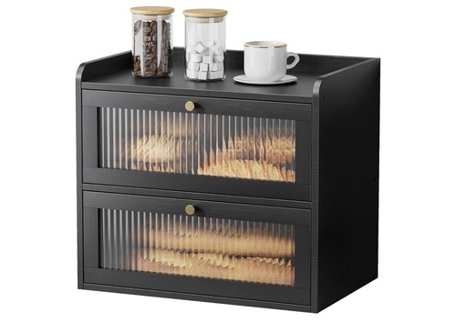 Tier bamboo bread bin wooden - bread,