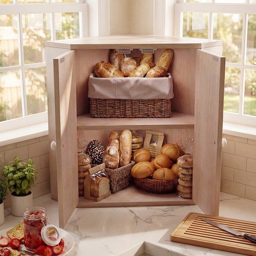 Corner bread box - bread, kitchen
