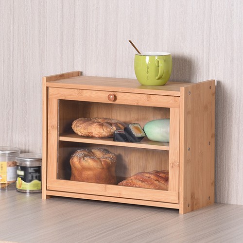 Bamboo double layer bread box - layer,