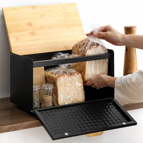 Bread bin dual open - bread,