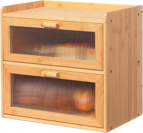 Layer bamboo bread bin with - 2-layer,