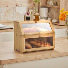 Bamboo Bread Bin Double Layer