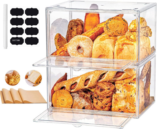 Large clear bread bin - clear,