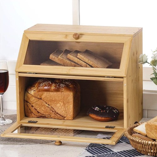 Tier bamboo bread box - 2-tier,