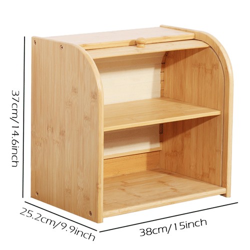 Tier wooden bread bin - 2-tier,