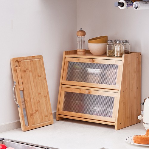 Tier bamboo bread box - 2-tier,