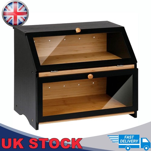 Bamboo bread bin double - bin,